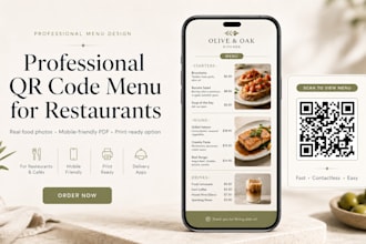 design food menu, restaurant menu, digital menu