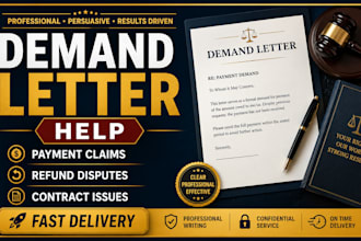 write demand letters, refund requests, payment claims, and contract disputes