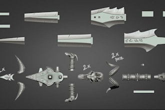 3d wearable cosplay model, 3d mask, 3d gun model, 3d armor, 3d swords, 3d helmet