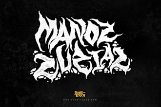 design hardcore, punk, thrash, stoner, doom band logo