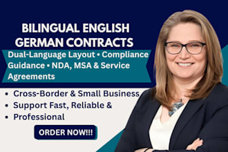draft german law compliant bilingual english german contracts business agreement