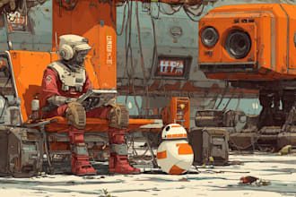 design sci fi mecha and robot concept art