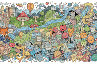 draw doodle art illustration designs on any topic