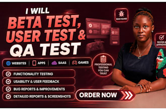 beta test user test and QA test your website app saas