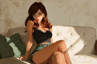 pin up girl and pin up girl illustration