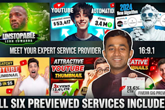 design youtube thumbnails, facebook and linkedin covers
