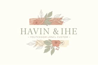 design modern botanical boho logo design with branding