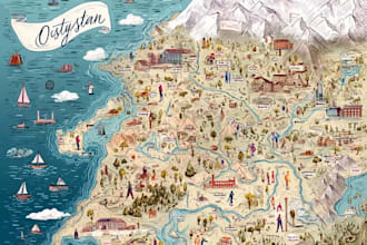 draw vineyard map illustration winery visitor guide