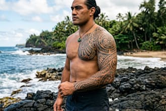 design a polynesian maori tribal tattoo