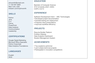 create a professional ats friendly resume and CV