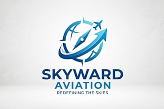design a modern and professional airline logo for your aviation brand
