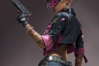 illustrate you as a cyberpunk style character