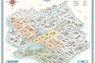 create neighborhood map illustration local business guide