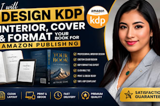 design KDP interior, cover and format your book for amazon publishing
