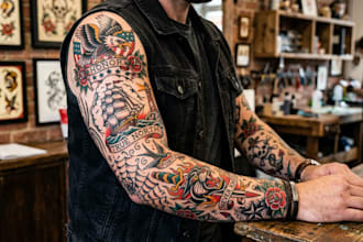 create old school or traditional tattoo design