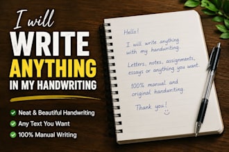 write in any language in neat and clean handwriting