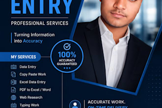 do accurate excel data entry, copy paste, web research and data collection