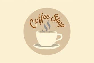 design a creative coffee shop cup mascot logo for your brand