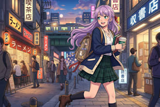 make illustration in anime or manga style
