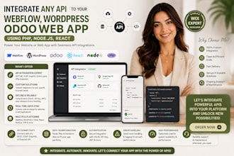 integrate any API to your webflow wordpress odoo web app using PHP, node react