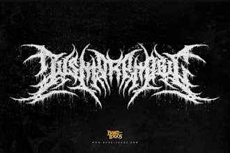 design an illegible black metal logo for your band