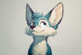 create cute furry character art and stylized anthro oc illustrations