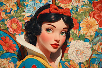 do cute disney cartoon portrait