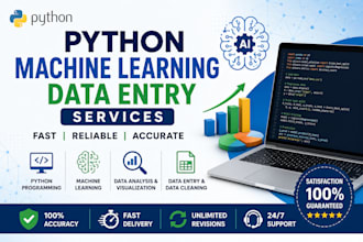 do python programming machine learning and data entry tasks