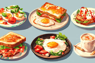 create food illustration in my style