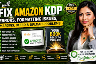fix amazon KDP errors, formatting issues, margins, bleed and upload problems