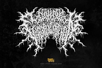 design a brutal, chaotic, and illegible metal logo for your band