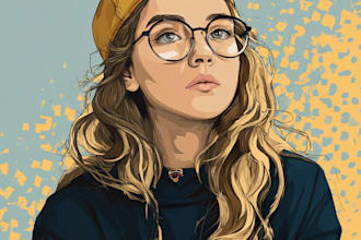 design a realistic vector cartoon portrait