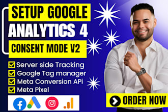 setup google analytics ga4 consent mode v2 and server side tracking via gtm