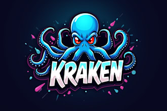 design high quality kraken octopus mascot logo in 12 hours