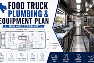 create texas food truck plumbing and equipment layout plans