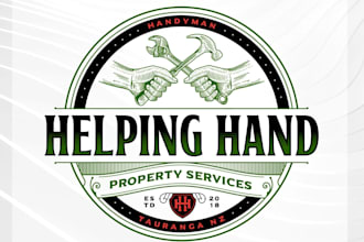 design a custom handyman logo with a clean professional