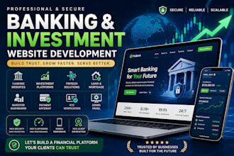 develop banking website, investment platform, fintech, cash app