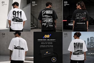 create cool car designs for t shirts and hoodies