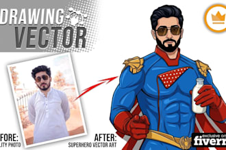 create image into cartoon vector art potrait
