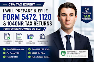 prepare and efile form 5472 and pro forma 1120 for foreign owned llc
