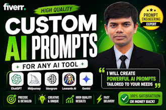 write powerful custom ai prompts for chatgpt, midjourney, and ideogram