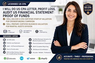 deliver a cpa certified startup valuation for crowdfunding campaign