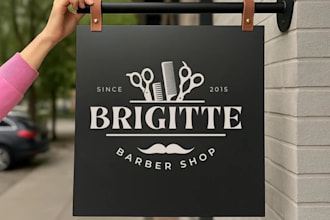 make barber, barbershop and salon logo