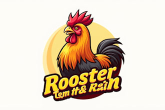 design a professional chicken rooster logo for your brand