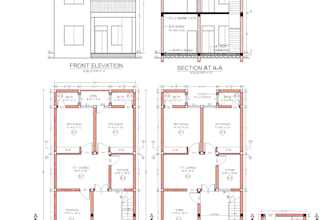design modern house plan, 2d floor plan and architectural drawings