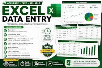 do data entry, copy paste pdf to excel coversion