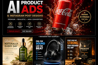 create premium ai product ads and instagram post designs
