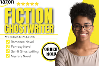 ghostwrite your romantasy and fantasy fiction novel for kindle publishing