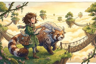 illustrate magical childrens books and storybook scenes