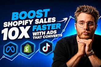 setup 10x sales boosting shopify facebook ads and viral tiktok ads for shopify
